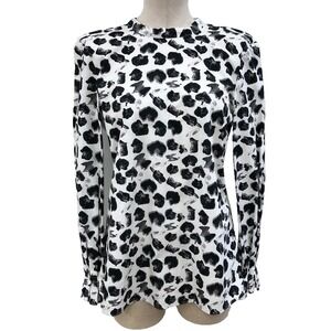 Jonathan Cohen Blouse Shirt Womens Small Black Floral Long Sleeve Career Teacher